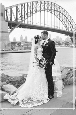 Sydney wedding couple at the harbour