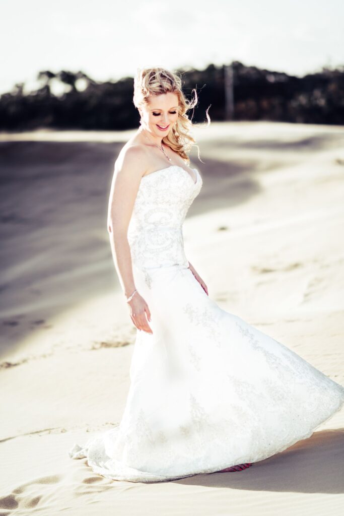 bride on the beach