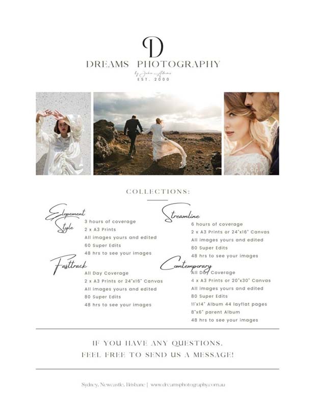 Sydney Wedding Photography Prices